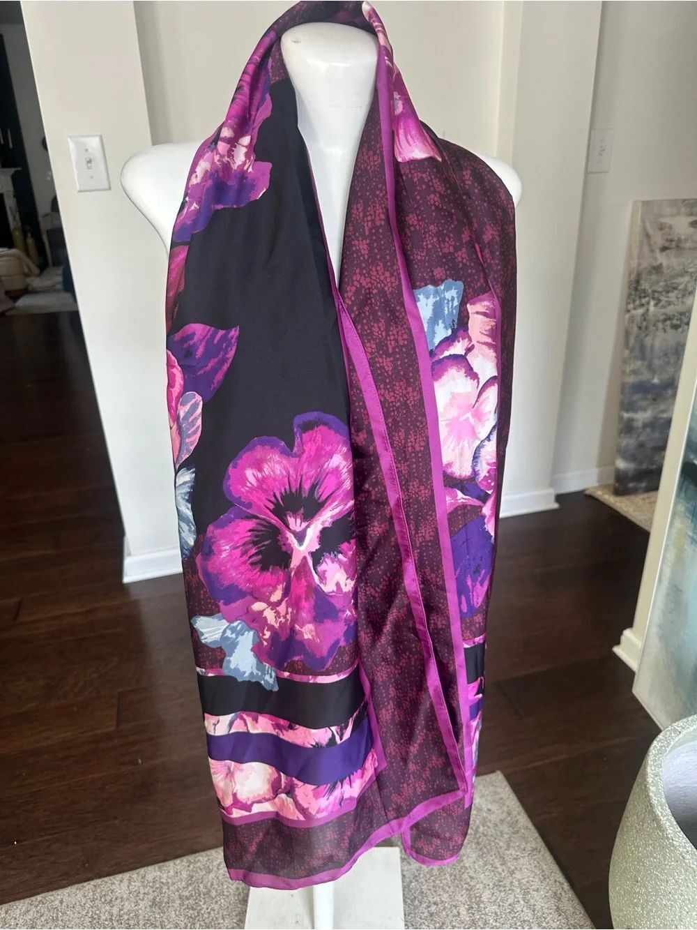 WHBM Voila Oblong Scarf Cabernet (New)